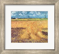 Framed Wheatfield with Sheaves, 1888 - wheat pile