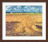 Framed Wheatfield with Sheaves, 1888 - wheat pile