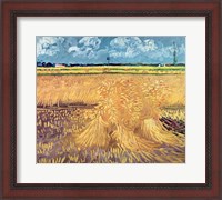 Framed Wheatfield with Sheaves, 1888 - wheat pile
