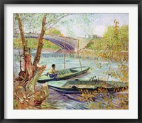 Framed Fishing in the Spring. Pont de Clichy, 1887