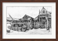 Framed fish drying barn at Scheveningen, c.1882