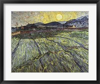 Framed Enclosed field with rising sun, 1889