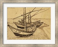 Framed Fishing Boats on the Beach at Saintes-Maries-de-la-Mer, 1888