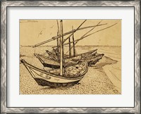 Framed Fishing Boats on the Beach at Saintes-Maries-de-la-Mer, 1888