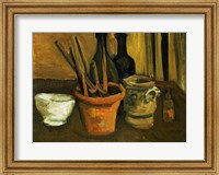 Framed Still Life of Paintbrushes in a Flowerpot, 1884