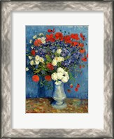 Framed Still Life: Vase with Cornflowers and Poppies, 1887