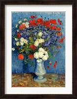 Framed Still Life: Vase with Cornflowers and Poppies, 1887