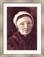 Framed Head of an old woman in a Scheveninger Cap