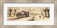 Framed Ox-Cart in the Snow
