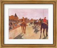 Framed Parade, or Race Horses in front of the Stands