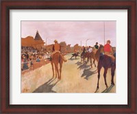 Framed Parade, or Race Horses in front of the Stands