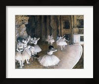 Ballet Rehearsal on the Stage, 1874 Framed Print