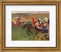 Framed Race Course - Amateur Jockeys near a Carriage