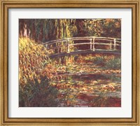 Framed Le Bassin aux Nympheas: Harmonie Rose