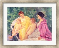 Framed Swim, or Two Mothers and Their Children on a Boat, 1910