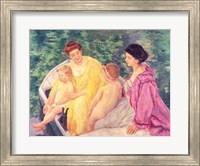 Framed Swim, or Two Mothers and Their Children on a Boat, 1910