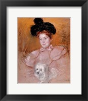 Framed Woman holding a dog