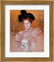 Framed Woman holding a dog