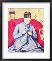 Framed Madame Cezanne sewing
