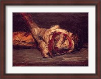 Framed Still Life of a Leg of Mutton and Bread, 1865