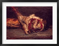 Framed Still Life of a Leg of Mutton and Bread, 1865