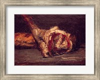 Framed Still Life of a Leg of Mutton and Bread, 1865