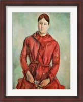 Framed Portrait of Madame Cezanne in a Red Dress