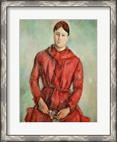 Framed Portrait of Madame Cezanne in a Red Dress