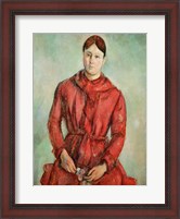 Framed Portrait of Madame Cezanne in a Red Dress