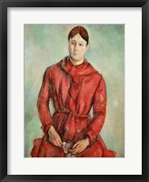 Framed Portrait of Madame Cezanne in a Red Dress