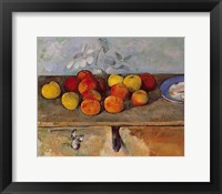 Framed Still life of apples and Biscuits