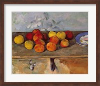 Framed Still life of apples and Biscuits