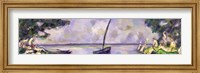 Framed Boat and Bathers