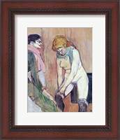 Framed Woman Putting on her Stocking