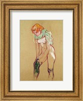 Framed Woman Pulling Up her Stocking, 1894