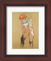 Framed Woman Pulling Up her Stocking, 1894
