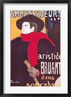 Framed Poster advertising Aristide Bruant