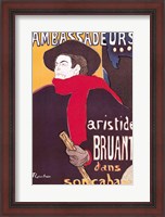 Framed Poster advertising Aristide Bruant