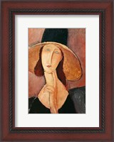 Framed Portrait of Jeanne Hebuterne in a large hat, c.1918-19