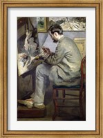 Framed Frederic Bazille at his Easel, 1867