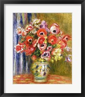 Framed Vase of Tulips and Anemones, c.1895