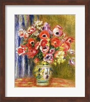 Framed Vase of Tulips and Anemones, c.1895