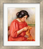 Framed Gabrielle darning, 1908