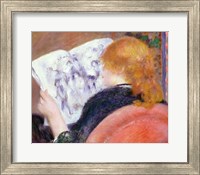 Framed Young Woman Reading an Illustrated Journal, c.1880-81