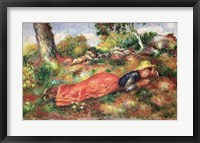 Framed Young Girl Sleeping on the Grass