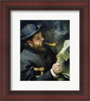 Framed Claude Monet reading a newspaper