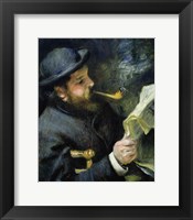 Framed Claude Monet reading a newspaper