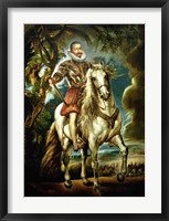 Framed Equestrian portrait of the Duke of Lerma