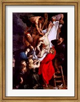 Framed Descent from the Cross, central panel of the triptych