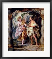 Framed Prophet Elijah and the Angel in the Wilderness